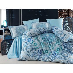 L'essential Maison Monte Carlo set posteljine, 200x220 cm, tirkizno-plava Cene