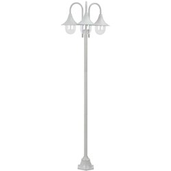 vidaXL Vrtna ulična svetilka E27 220 cm aluminij 3 žarnice bela Cene