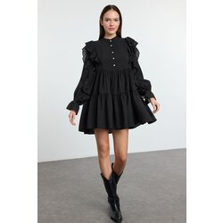 Trendyol Black Plain Lace Detailed Mini Woven Dress Cijene