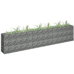 vidaXL Gabionska sadilica od pocinčanog čelika 270 x 30 x 60 cm Cijene
