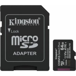  Micro SD card Kingston 64 GB SDCS3/64GB Class10 Canvas Select Plus SD adapter;100MBs Read,Class 10 UHS-I Cijene
