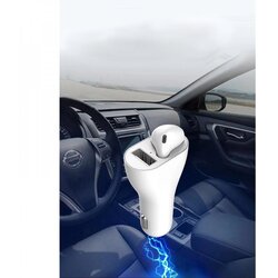  Auto punjač sa Bluetooth slusalicom beli Cene