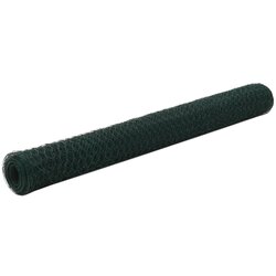 vidaXL Žična mreža za ograjo jeklo s PVC oblogo 25x1,2 m zelena Cene
