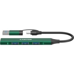  Hub DS-02 4in1 USB-A/C Green Cene