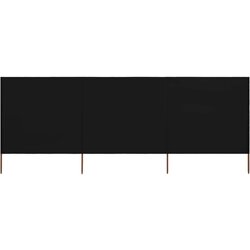  Vjetrobran s 3 panela od tkanine 400 x 160 cm crni Cijene