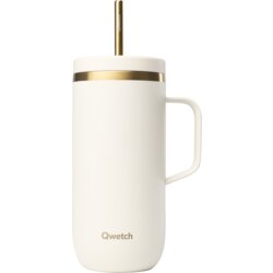 Qwetch Cold Cup termo lonček z ročajem 600 ml - Sand & Gold Cene
