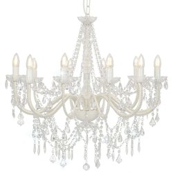  Luster s perlama bijeli 12 žarulja E14 Cijene