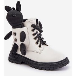 Kesi Leather insulated children's ankle boots with zipper with Vinceza bear white Cijene