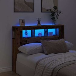 vidaXL LED uzglavlje boja drva 140x18,5x103,5 cm konstruirano drvo Cijene