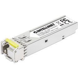 Intellinet Gigabit Fiber WDM Bi-Directional SFP Optical Transceiver Module 1000Base-BX-D (LC) Single-Mode Port, 120 km (75 mi.), BiDi WDM (RX1490 /TX1550), MSA-compliant for Maximum Compatibility, Silver Cene