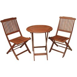 Garden Pleasure Set od dvije balkonske stolice i stol od drveta eukaliptusa ADDU Prague Cene