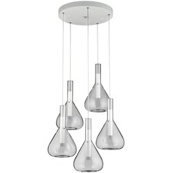 CINQUE Bela LED viseča svetilka s steklenim senčilom ø 55 cm Cipera – Cene