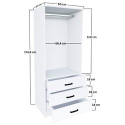 Hanah home easy 1600-58 matte white wardrobe Cene