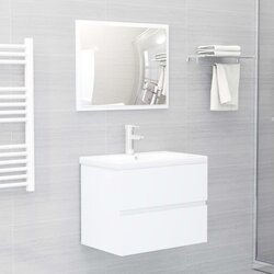 vidaXL 2-dijelni set kupaonskog namještaja od iverice bijeli Cijene