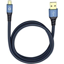 Oehlbach USB 2.0 [1x moški konektor USB 2.0 tipa A - 1x moški konektor USB 2.0 tipa micro B] 0.50 m modra pozlačeni konektorji USB Plus Micro, (20415880) Cene