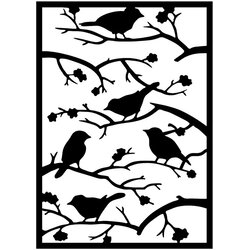 Wallity Kovinska stenska dekoracija 47x66 cm Branch & Birds – Wallity Cene