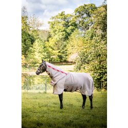 Horseware Ireland Pregrinjalo z diskom za zapiranje spredaj Rambo Protector, Oatmeal/Cherry, Peach & Blue - 130 cm Cene