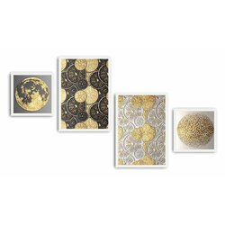 Alpha Wall 3-delna slika Abstract Moon, 136 x 75 cm Cene