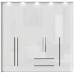 Jela Jagodina plakar P52B/PN - kolekcija piano - kristalno bela/kristalno bela hg lak - 232x226x60 cm Cene