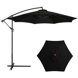  Vrtni suncobran s podesivim nagibom 350 x 250 cm crni Cijene