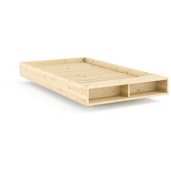 Karup postelja iz masivnega bora brez vzglavja z letvenim dnom 120x200 cm v naravni barvi merge – Cene