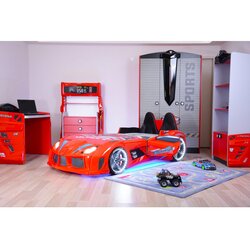 Hanah home Dječiji krevet - auto 130x60​​x235cm Crni Cijene