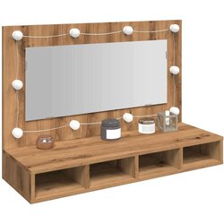 vidaXL Ormar s ogledalom i LED-om Artisan hrast 90x31,5x62 cm Cijene