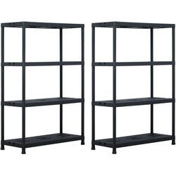 Shumee Stalci za pohranu 2 kom crni 220 kg 90 x 40 x 138 cm plastični Cene