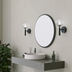 Hanah home yuvarlak mirror - black black decorative mirror Cene