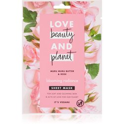 Love Beauty & Planet Blooming Radiance Muru Muru Butter & Rose maska iz platna za osvetlitev kože 21 ml Cene