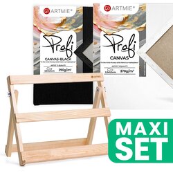 Artmie Set stolnih štafelaja s crno-bijelim PROFI platnom 40x30 cm Cijene