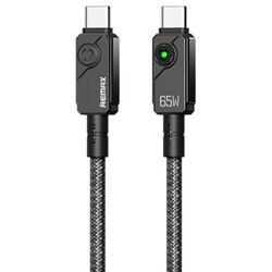 Remax swift fast charging braided data cable 1.2M C36 65W(C-C) crni Cene