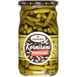 Manari kornišoni Delikates, 1-3cm, 400g, 720ml Cene