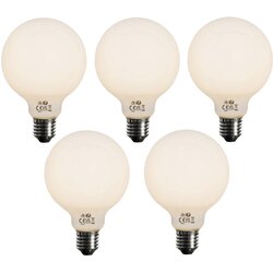 LUEDD Komplet 5 zatemljivih LED žarnic E27 Opal G95 5W 450lm 3000K Cene
