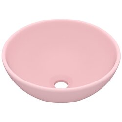 Maison Chic Razkošen Umivalnik - Kopalna umivalnik - Lavabo okrogel mat roza 32,5x14 cm keramičen, (21684964) Cene
