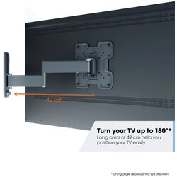 Vogels TVM 3245 schwarz TV-Wandhalterung 19-43", turn 180°, Vesa 200x200, max. 15 kg Cene