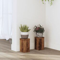 vidaXL Stalci za biljke 2 kom boja staro drvo 10x10x18 cm drveni Cijene