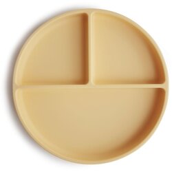 Mushie Silicone Suction Plate tanjur s pregradama s vakuumskim držačem Daffodil 1 kom Cene