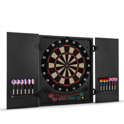 Klarfit DARTMASTER 180, ČRNA, ELEKTRONSKA PIKADO TABLA PUŠČICAMI IN VRATI Cene