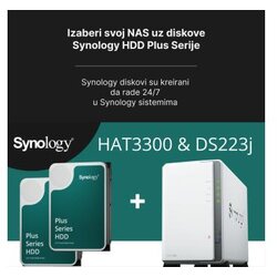 Synology nas bundle DS223J sa preinstaliranim 2 x 4TB HAT3300-4T Cene