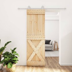 Furnova Drsna vrata s kompletom vodil 70x210 cm trdna borovina, (21944667) Cene