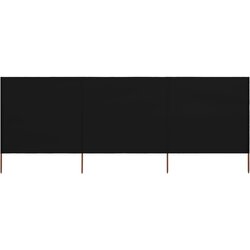 vidaXL Vjetrobran s 3 panela od tkanine 400 x 120 cm crni Cijene