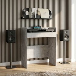 Dj stol Betonska siva 82 x 45 x 102 cm Konstruirano drvo Cene