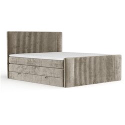 Maison de Rêve Svjetlo smeđi boxspring krevet s prostorom za odlaganje 200x200 cm Bergamo – Cene