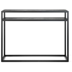 Spinder Design Crni pomoćni stol s hrastovom pločom stola 30x120 cm Daniël – Cene