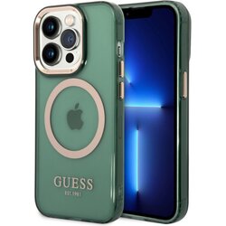 Licensed Guess guess maska za iphone 14 pro max gold outline translucent kaki magsafe Cene