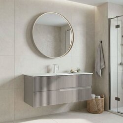 Hanah home Moonlight 120 v2 - 409 Matte Mink Bathroom Cabinet With Sink & Mirror Set (2 Pieces) Cene
