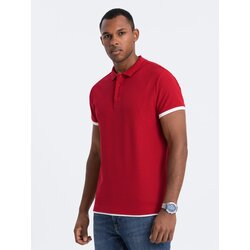 Ombre Men's cotton polo shirt - red Cene
