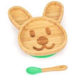 Klarstein Dječji set za jelo, tanjur i žlica od bambusa, 250 ml, uključujući usisnu čašicu, 18 × 18 cm Cijene