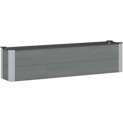  Povišena gredica - Vrtna gredica Siva 150 x 30 x 36 cm WPC i aluminij - 150 x 30 x 36 cm Siva Cijene